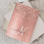 Capa Para iPad Mini Nome do Monograma do Glitter Metálico Brutado Dour<br><div class="desc">Personalize facilmente esta design de capa de ipad de chic com tendência,  apresentando brilho bonito de ouro rosa em um fundo metálico escovado de rosa dourado.</div>