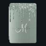 Capa Para iPad Mini Nome manuscrito Monograma de brilho metálico verde<br><div class="desc">A design é uma foto e as capas não são feitas com brilho, sequências, metais ou madeiras. Esse design também está disponível em outros modelos. Você também pode transferir este design para outro produto. Não foi utilizada nenhuma lente real para fabricar este produto. Este design pode ser personalizado na área...</div>