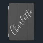 Capa Para iPad Mini Nome Personalizado de Script Minimalista Branco Pr<br><div class="desc">Nome da Tipografia de Script Minimalista em Preto e Branco iPad Case</div>