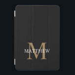 Capa Para iPad Mini Nome Personalizado Monograma Preto<br><div class="desc">Crie o seu próprio caso de ipad preto redondo personalizado com o seu nome e monograma personalizados.</div>