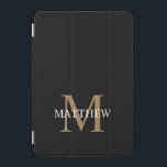 Capa Para iPad Mini Nome Personalizado Monograma Preto<br><div class="desc">Crie o seu próprio caso de ipad preto redondo personalizado com o seu nome e monograma personalizados.</div>