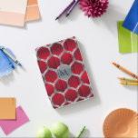 Capa Para iPad Mini Padrão Geométrico de Prata Vermelha e Metálica GR2<br><div class="desc">Cinza elegante vermelho e prata,  design geométrico poligonal moderno com monograma personalizado.</div>