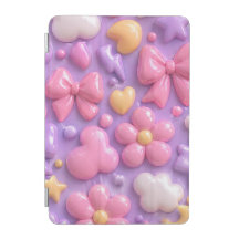 Padrão Perfeito de Laços e Corações Pastel Kawaii