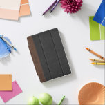 Capa Para iPad Mini Preto e Preto Marrom Legais<br><div class="desc">Impressão de textura de couro preto e castanho elegante com monograma personalizável e facultativo.</div>