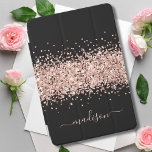 Capa Para iPad Mini Rosa com brilho Dourado - Monograma preto Girly Sp<br><div class="desc">Caso do iPad com brilho: personalize com seu nome,  monograma,  inicial ou texto. Você pode alterar a cor do texto e o estilo da fonte usando a opção "personalizá-lo".</div>
