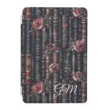 Rosas e Livros da Dark Academia com Monograma Pers