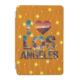 Capa Para iPad Mini Skyline Sunset e Tipografia de Hollywood em Los An