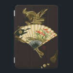 Capa Para iPad Mini Ventilador Oriental Crampeado com Design Floral<br><div class="desc">Pintura de um fã oriental esmagado com um design floral. O fundo preto permite que as cores do pop do ventilador sejam tiradas do impressão. Segure isso na sua parede e aproveite!</div>
