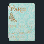 Capa Para iPad Mini Vintage Paris Dourada Design<br><div class="desc">Vintage Paris Dourado Design. Artista: Jennifer Goldberger. ID da imagem: 112337D.</div>