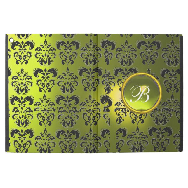 CAPA PARA iPad PRO 12.9"  MONOGRAMA DE GEM AMARELO NEGRO (Exterior)
