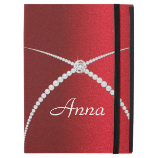 Capa Para iPad Pro 12.9" Pérola vermelha Monogrammed