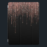 Capa Para iPad Pro Frente Brilhante Dourada cintilante Rosa preto de<br><div class="desc">Este impressão de luxo e glamouroso é o design perfeito para a na moda e a moda. Ele apresenta uma cortina de borda brilhante rosa cintilante com falso brilho em cima de um simples fundo preto. É um elegante, chic, trendy, e moderno design de bling com uma vibração de Hollywood!...</div>