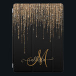 Capa Para iPad Pro Frente Glitter Preto-Dourado Espelho Preto-Luxo<br><div class="desc">Este impressão de luxo e glamouroso é o design perfeito para a na moda e a moda. Ele apresenta uma cortina de borda brilhante, falsa e brilhante, de ouro, com tipografia falsa de brilho sobre um simples fundo preto. É um elegante, chic, trendy, e moderno design de bling com uma...</div>