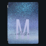 Capa Para iPad Pro Gradiente de Mão Azul Tripla da marinho Pastel Azu<br><div class="desc">Esta elegante, glamourosa, e impressão chic é perfeita para a moça da moda e na moda. Ele apresenta uma brilhante marinho azul cintilante impressa em azul-piscadela em azul-piscadela no verde azul-pastel ombre. É moderno, bonito, feminino, único e legal. Apenas personalize com seu monograma personalizado e inicial. ***NOTA DE DESIGN IMPORTANTE:...</div>