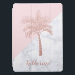 Capa Para iPad Pro Mármore cor-de-rosa feminino elegante do branco da<br><div class="desc">Palma cor-de-rosa do brilho do ouro do falso na moda e à moda,  rosa pastel & bloco de mármore da cor do branco.</div>