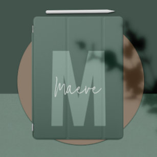 Capa Para iPad Pro Monograma mínimo moderno com imagem verde