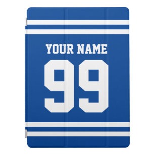 Capa Para iPad Pro Nome personalizado camisa de esportes número azul 