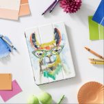Capa Para iPad Pro Smarty Pants Llama<br><div class="desc">Smarty-Pants Llama por Jennifer Goldberger. Possui uma lama fabulosa em estilo aquarela vestindo óculos divertidos.</div>