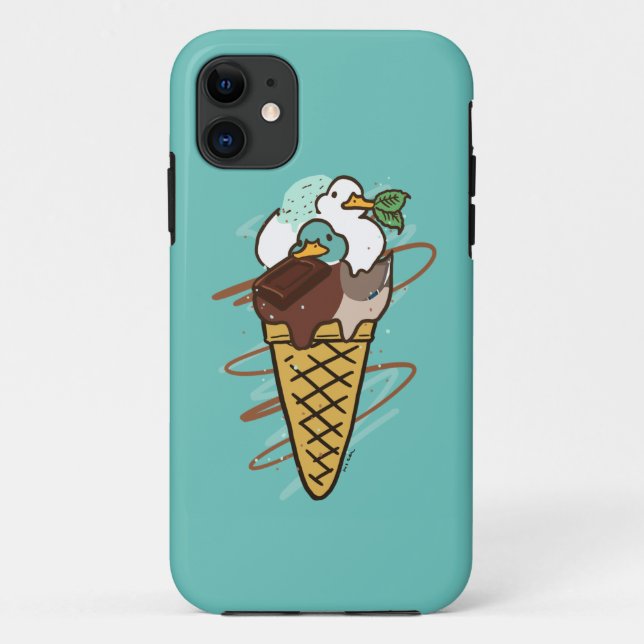 CAPA PARA iPhone 11 チョコミントアイスアヒル (Verso)