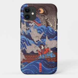 Capa Para iPhone 11 怪 物 鮫,国 Tubarão Monstro 芳, Kuniyoshi, Ukiyo-e