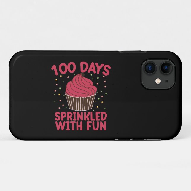 Capa Para iPhone 11 100 Dias Empurrados Com Cupcake De Diversão (Verso (horizontal))