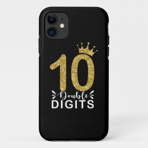 Capa Para iPhone 11 10 Anos Oferece Dígitos Duplos Coroa de Meninas