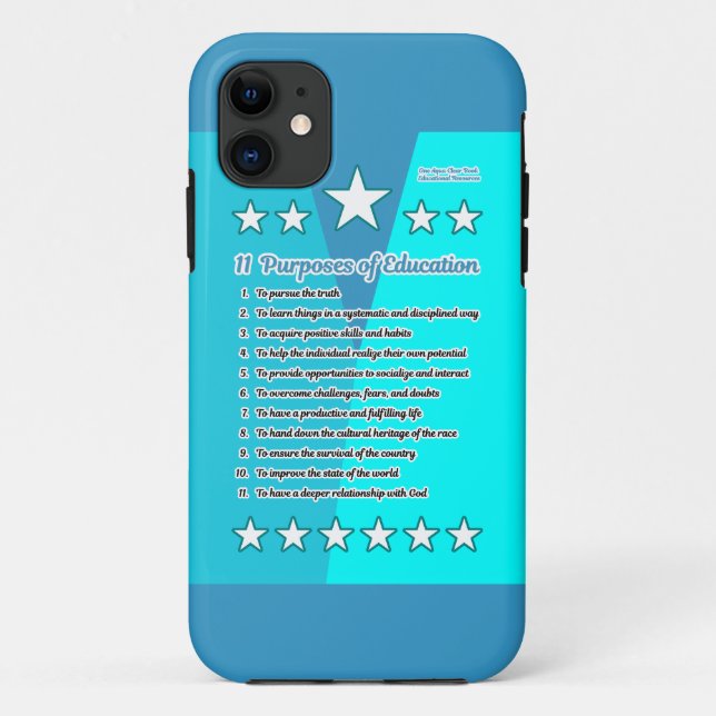 Capa Para iPhone 11 11 Objetivos da educação (Verso)
