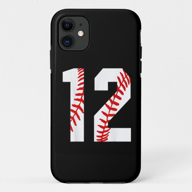 Capa Para iPhone 11 12 Birthday Baseball Grande Número Doze (Verso)