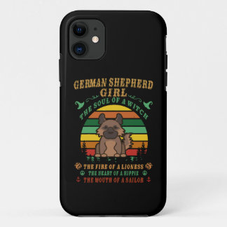 Capa Para iPhone 11 12 Garota German shepherd A Alma De Uma Bruxa O Fi
