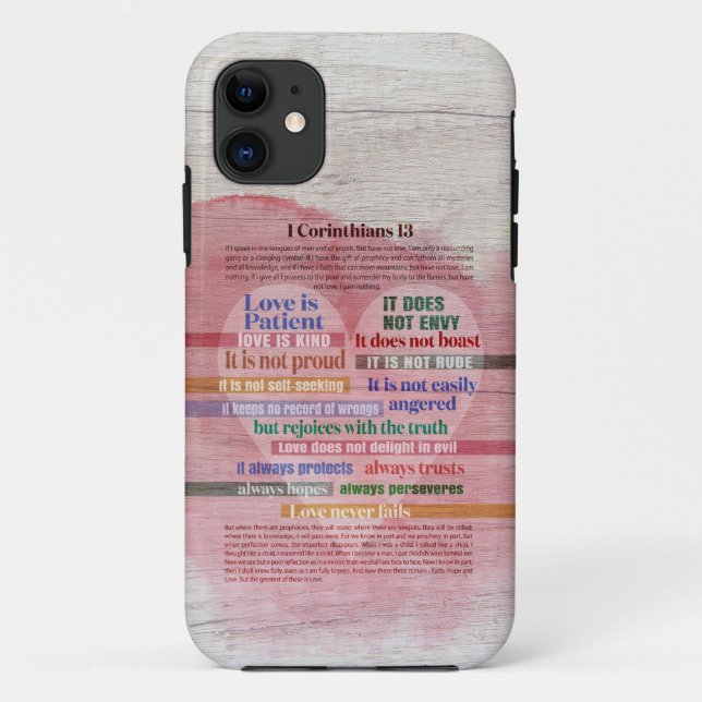 Capa Para iPhone 11 1 Corinthians 13 - Amor (Verso)