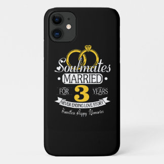 Capa Para iPhone 11 3º aniversário de casamento 3 anos de Casamento