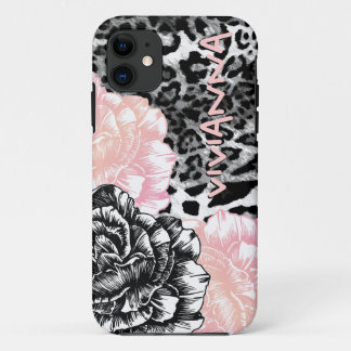 Capa Para iPhone 11 311 rosa Funky do leopardo de Le Luxuoso Fleur do
