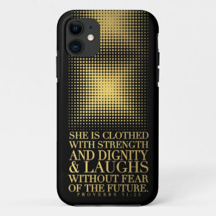 Capa Para iPhone 11 31:25 preto Dourado dos provérbio