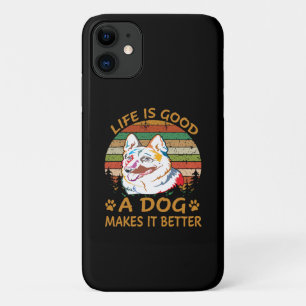 Capa Para iPhone 11 3 A Vida É Boa, Um Cão Faz Melhor