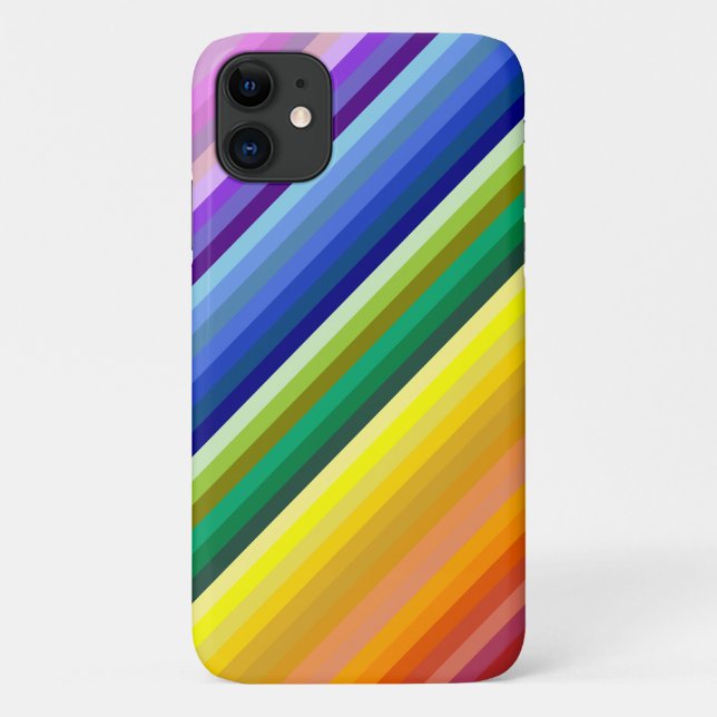 Capa Para iPhone 11 42 Stripes Espectro Arco-Íris (Verso)