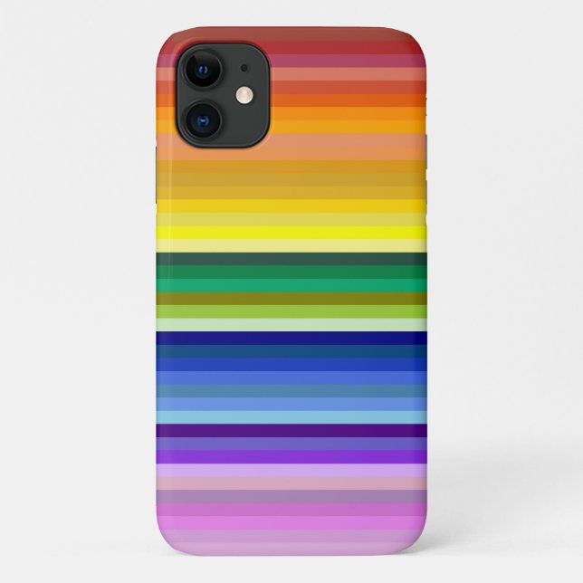 Capa Para iPhone 11 42 Stripes Espectro Arco-Íris (Verso)