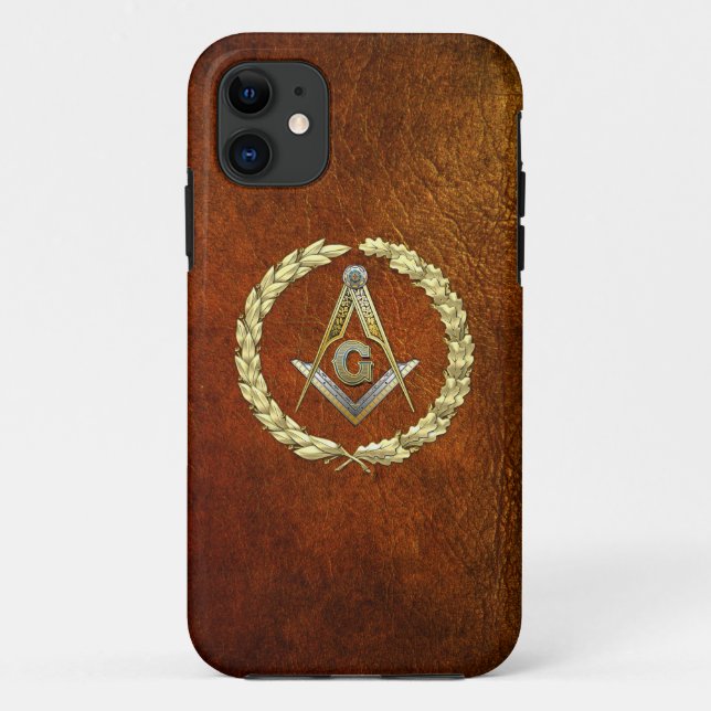 Capa Para iPhone 11 [68] Master Mason, 3º Grau [Dourado] (Verso)