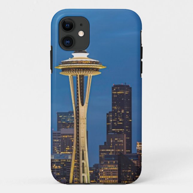 Capa Para iPhone 11 A agulha do espaço e o Seattle do centro (Verso)