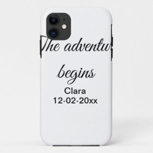 Capa Para iPhone 11 A aventura começa adicionar nome data ano local