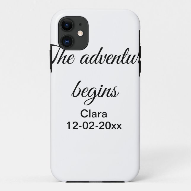 Capa Para iPhone 11 A aventura começa adicionar nome data ano local (Verso)