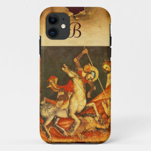 Capa Para iPhone 11 A batalha de George santo com o Monograma do Dragã
