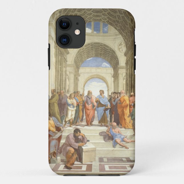 Capa Para iPhone 11 A escola de Raphael de Atenas (Verso)
