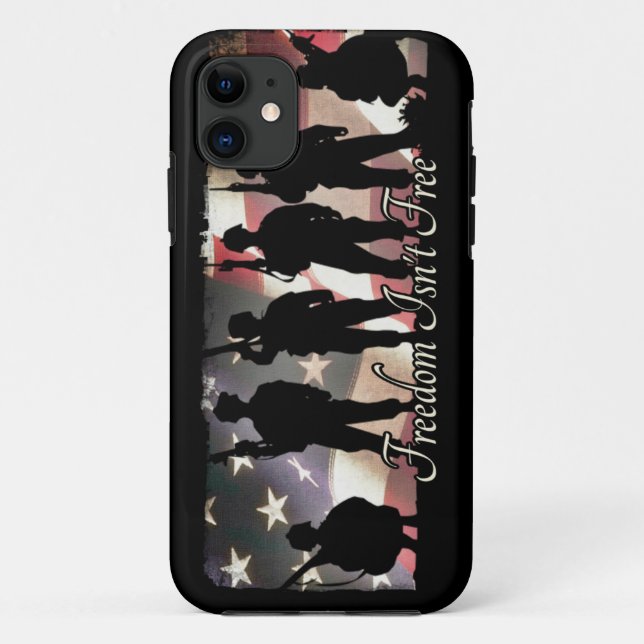 Capa Para iPhone 11 A liberdade não é silhueta militar livre do (Verso)
