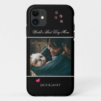 Capa Para iPhone 11 A melhor mãe do mundo | Pata de cão com coração