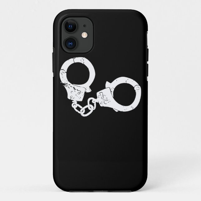 Capa Para iPhone 11 A polícia da polícia das algemas protege o saque (Verso)