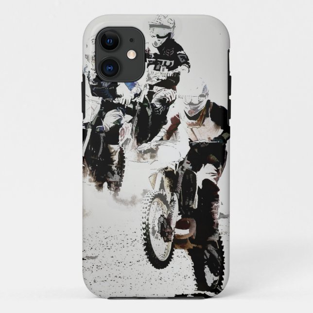 Capa Para iPhone 11 "A raça está" em pilotos da Sujeira-Bicicleta do (Verso)