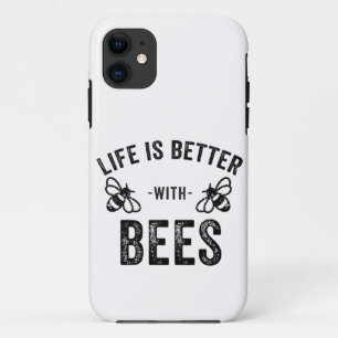 Capa Para iPhone 11 A vida é melhor com abelhas fã de animais