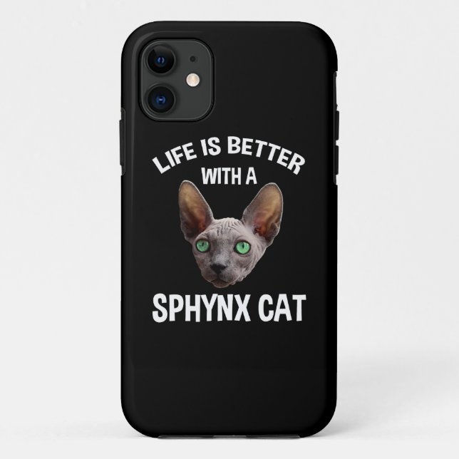 Capa Para iPhone 11 A Vida É Melhor Com Um Gato Esfingx (Verso)