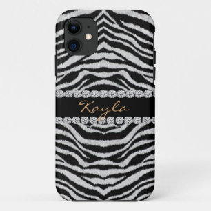 Capa Para iPhone 11 A ZEBRA PERSONLIZED BLING eu telefono ao CASO 5