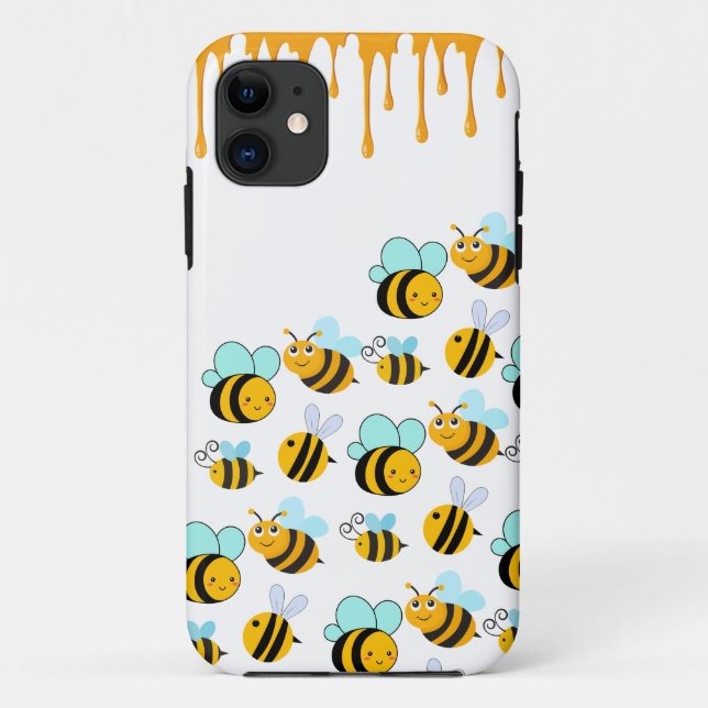 Capa Para iPhone 11 Abejas y Miel Blanca (Verso)